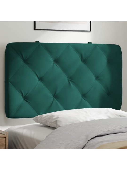 Polštář na čelo postele tmavě zelený 90 cm samet