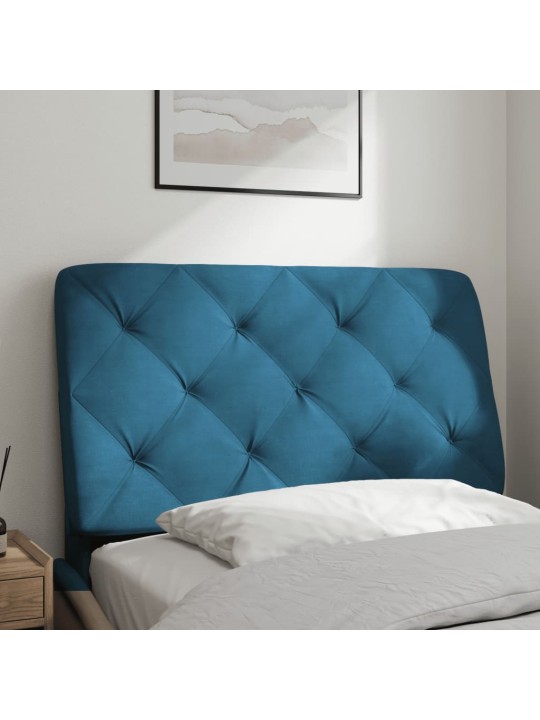 Polštář na čelo postele modrý 90 cm samet