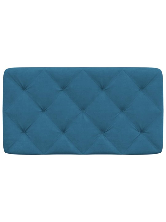 Polštář na čelo postele modrý 90 cm samet