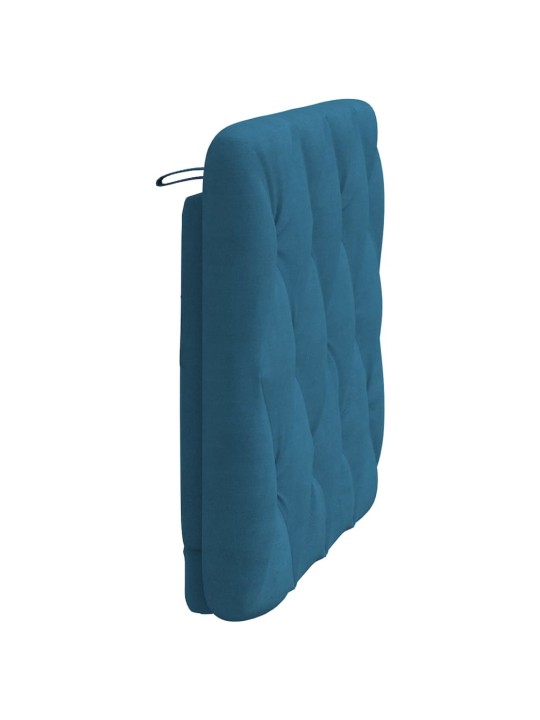 Polštář na čelo postele modrý 90 cm samet