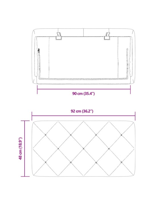 Polštář na čelo postele modrý 90 cm samet