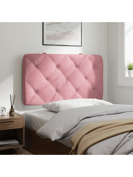 Polštář na čelo postele růžový 90 cm samet