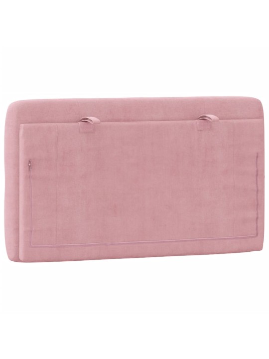 Polštář na čelo postele růžový 90 cm samet