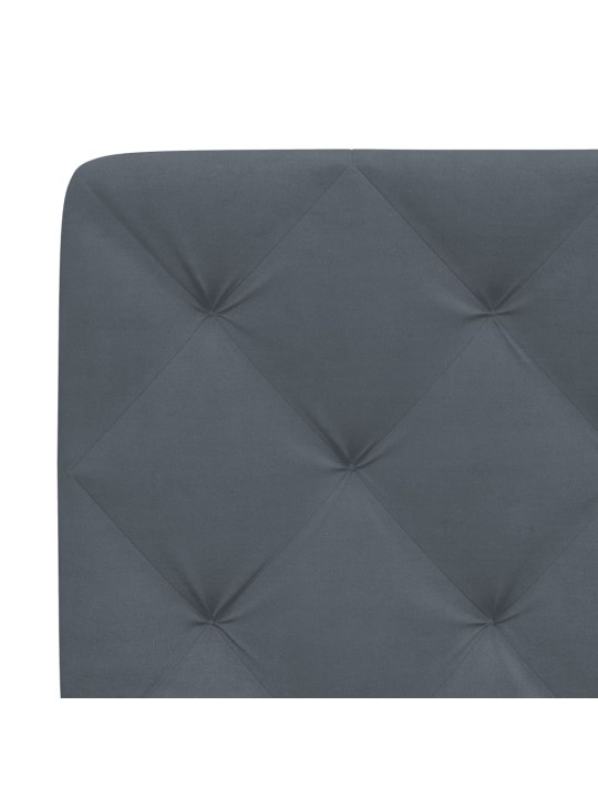 Polštář na čelo postele tmavě šedý 100 cm samet