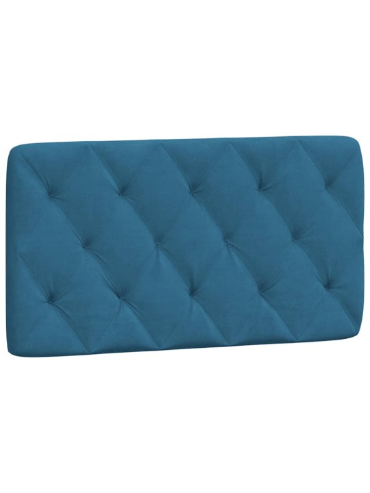 Polštář na čelo postele modrý 100 cm samet