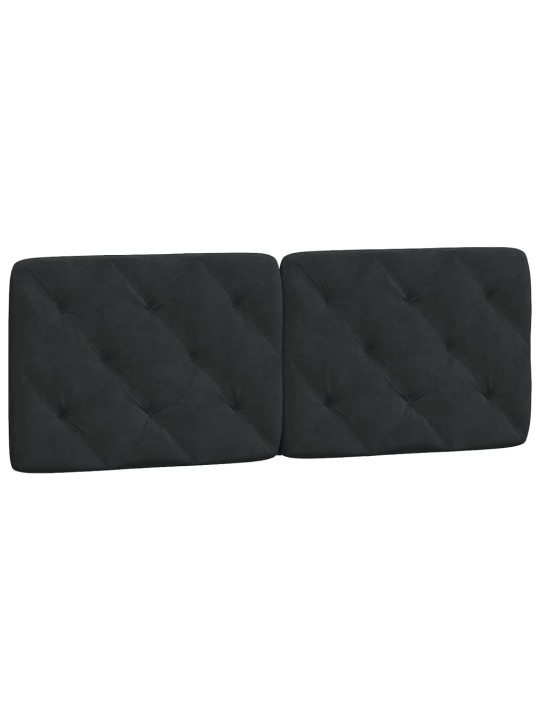Polštář na čelo postele černý 120 cm samet