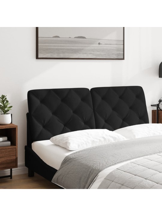 Polštář na čelo postele černý 120 cm samet