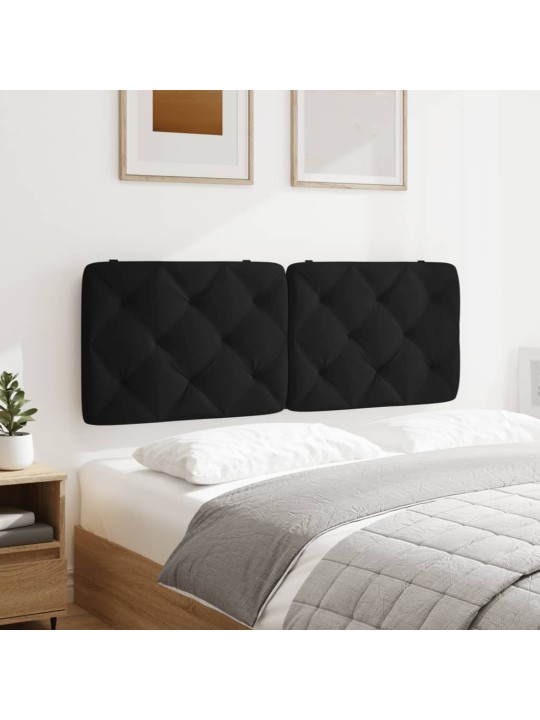 Polštář na čelo postele černý 120 cm samet