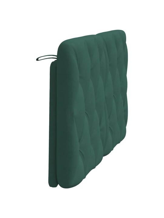 Polštář na čelo postele tmavě zelený 120 cm samet