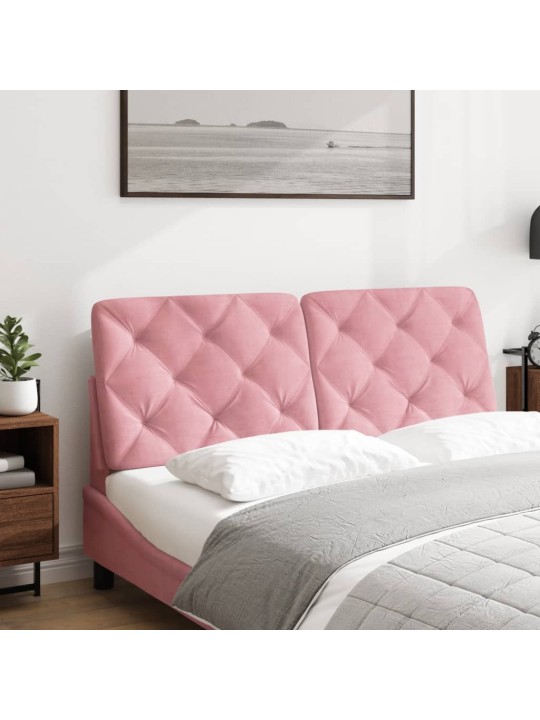 Polštář na čelo postele růžový 120 cm samet