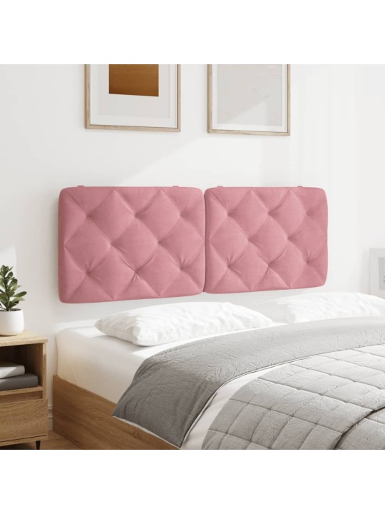 Polštář na čelo postele růžový 120 cm samet