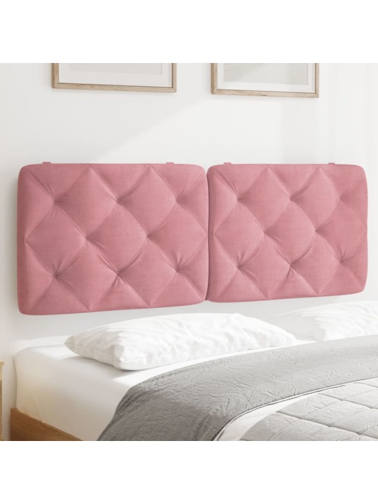 Polštář na čelo postele růžový 120 cm samet