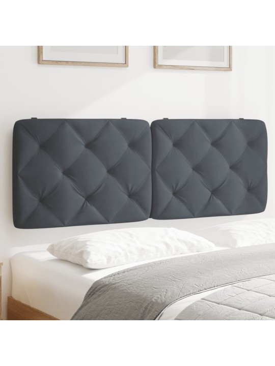 Polštář na čelo postele tmavě šedý 140 cm samet
