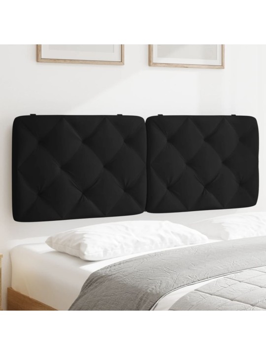 Polštář na čelo postele černý 140 cm samet