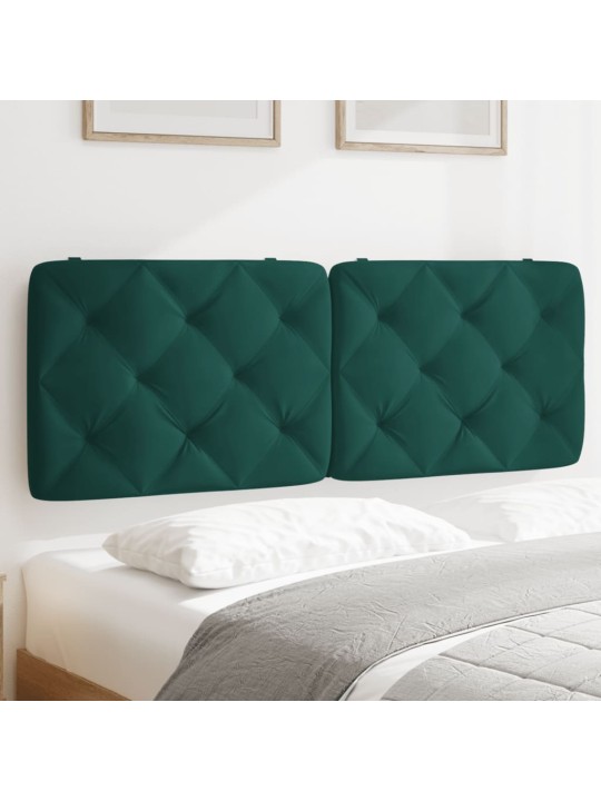 Polštář na čelo postele tmavě zelený 140 cm samet