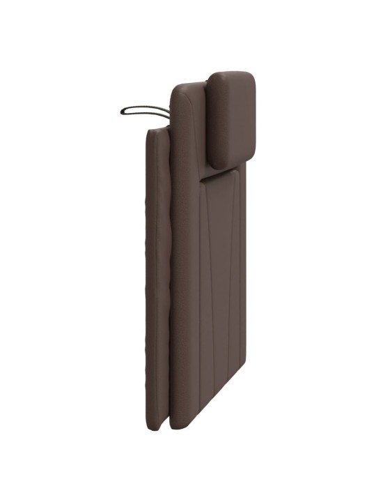 Polštář na čelo postele hnědý 80 cm umělá kůže