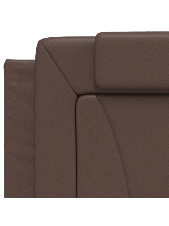 Polštář na čelo postele hnědý 80 cm umělá kůže