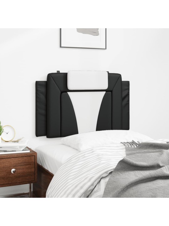 Polštář na čelo postele černý a bílý 80 cm umělá kůže