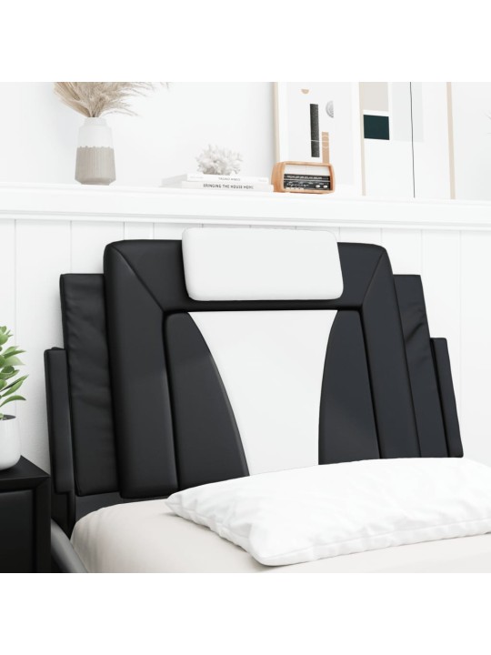 Polštář na čelo postele černý a bílý 80 cm umělá kůže