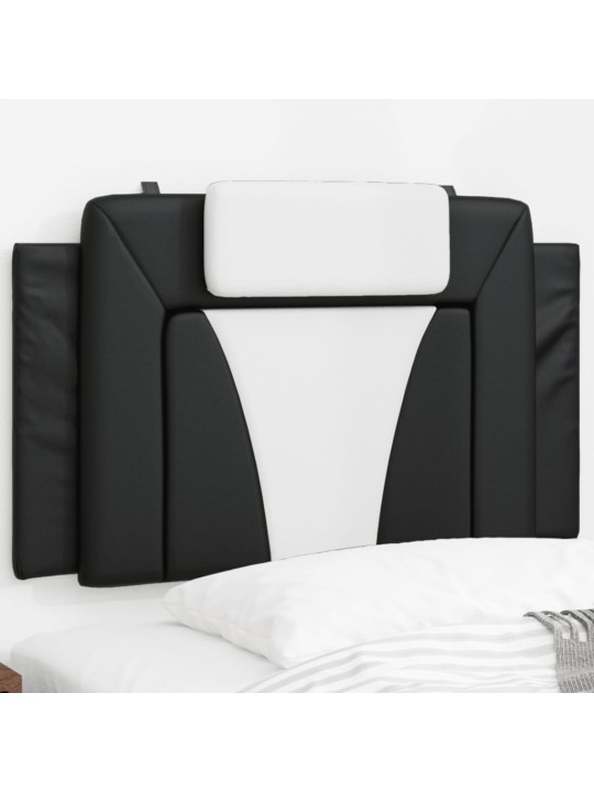 Polštář na čelo postele černý a bílý 80 cm umělá kůže