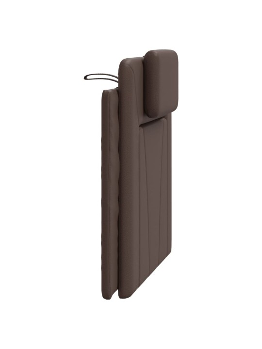 Polštář na čelo postele hnědý 90 cm umělá kůže