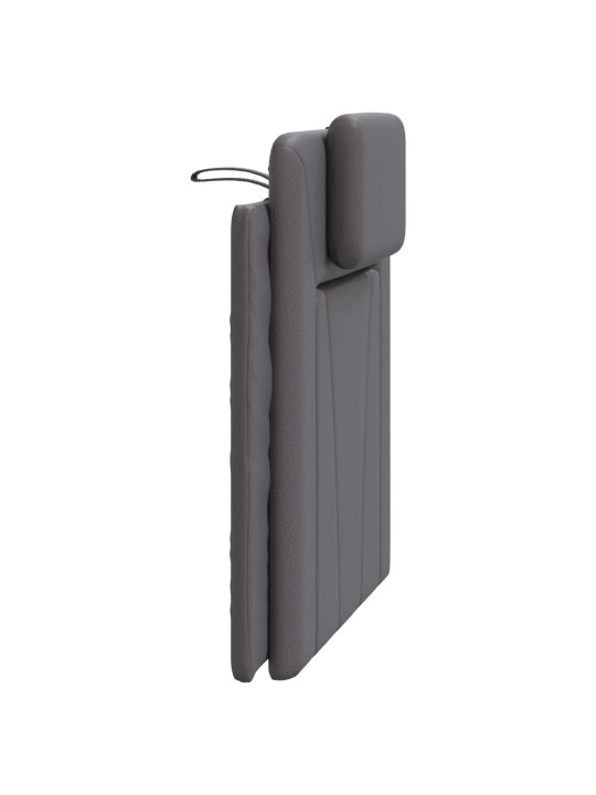 Polštář na čelo postele šedý 90 cm umělá kůže