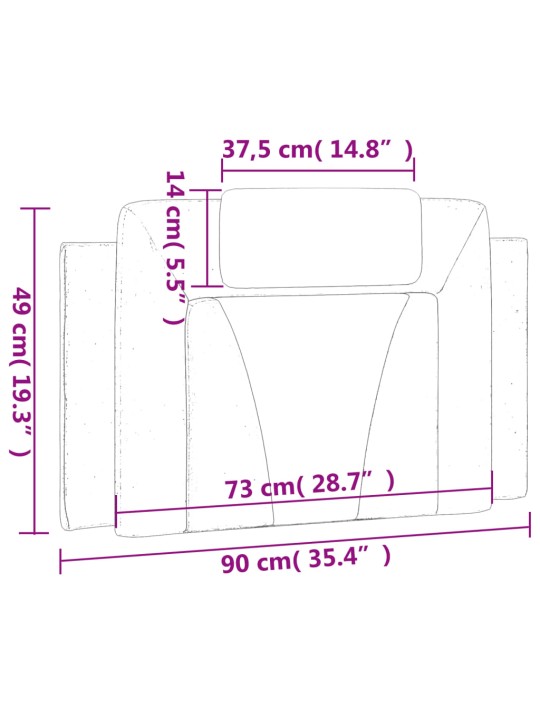 Polštář na čelo postele cappuccino 90 cm umělá kůže