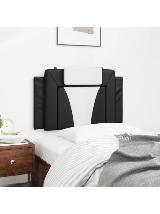 Polštář na čelo postele černý a bílý 90 cm umělá kůže