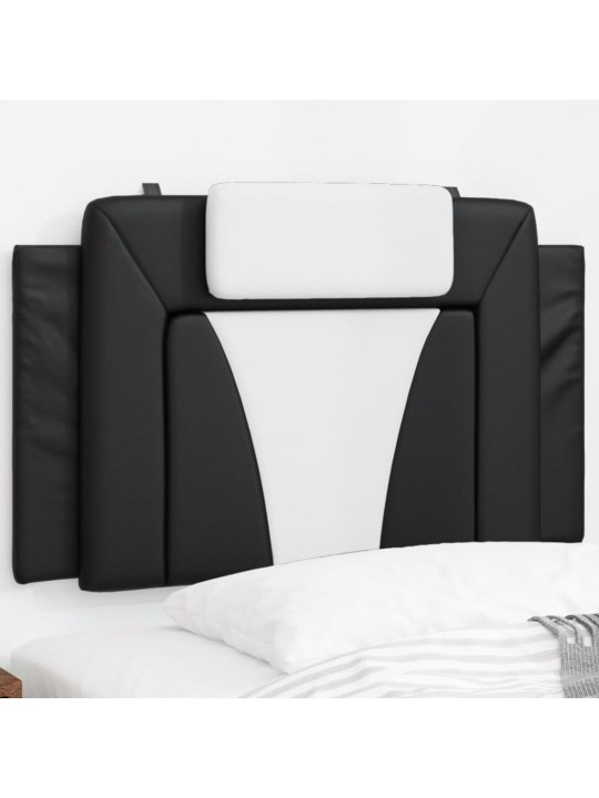 Polštář na čelo postele černý a bílý 90 cm umělá kůže
