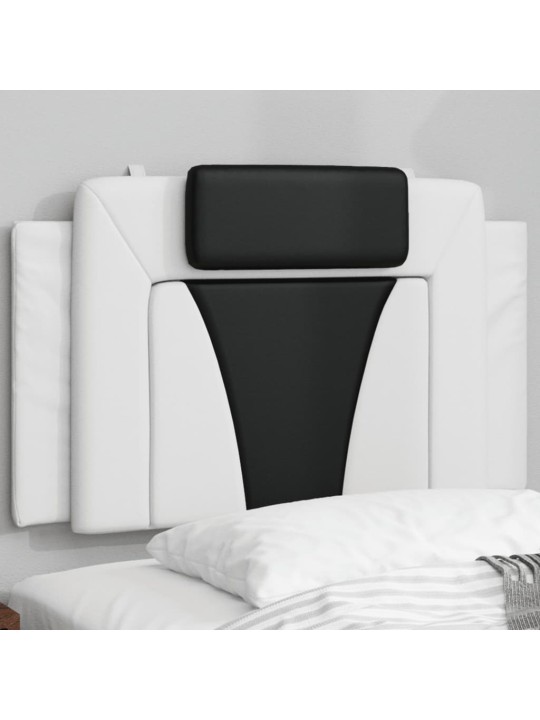Polštář na čelo postele bílý a černý 90 cm umělá kůže