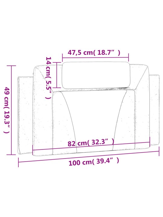 Polštář na čelo postele bílý 100 cm umělá kůže