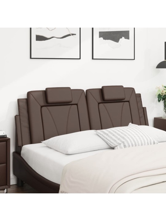 Polštář na čelo postele hnědý 120 cm umělá kůže