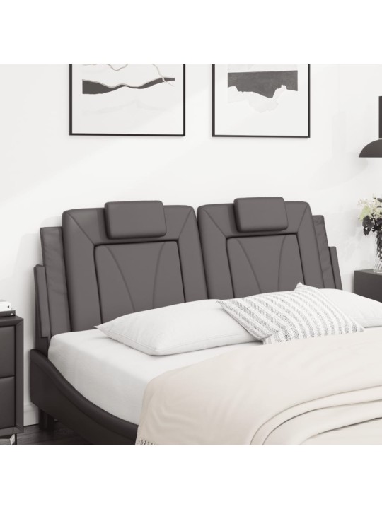 Polštář na čelo postele šedý 120 cm umělá kůže