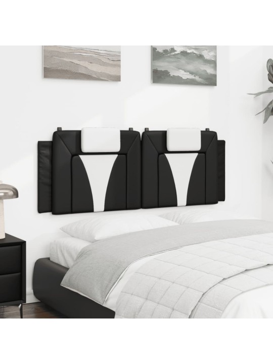 Polštář na čelo postele černý a bílý 120 cm umělá kůže