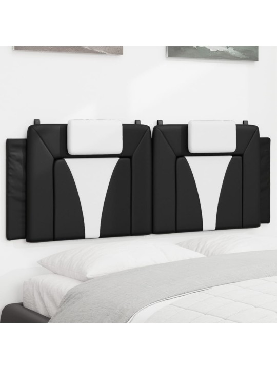 Polštář na čelo postele černý a bílý 120 cm umělá kůže