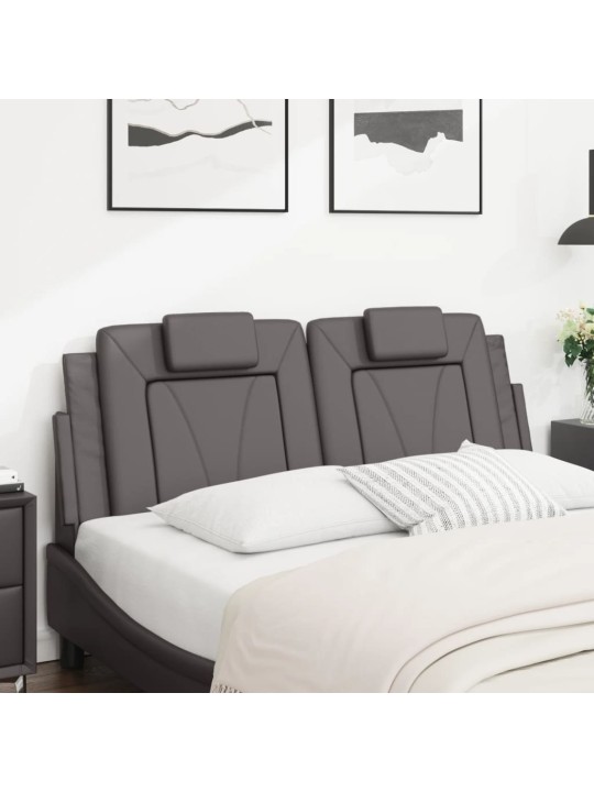 Polštář na čelo postele šedý 140 cm umělá kůže