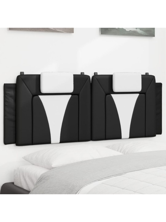 Polštář na čelo postele černý a bílý 140 cm umělá kůže