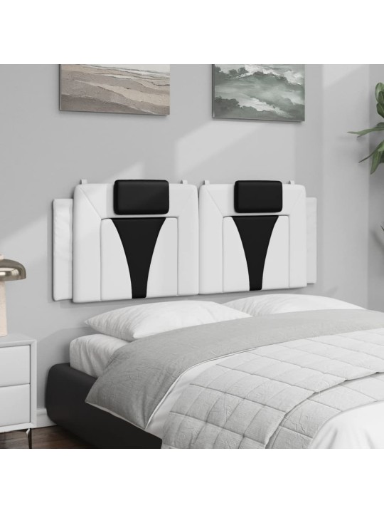 Polštář na čelo postele bílý a černý 140 cm umělá kůže