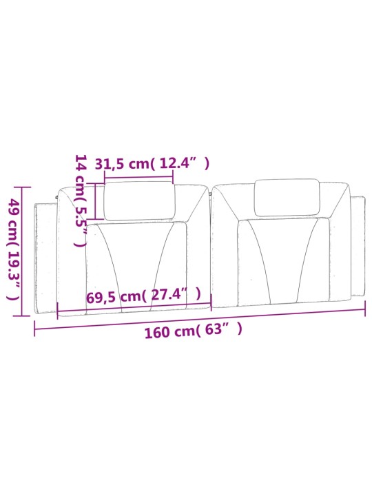Polštář na čelo postele černý 160 cm umělá kůže