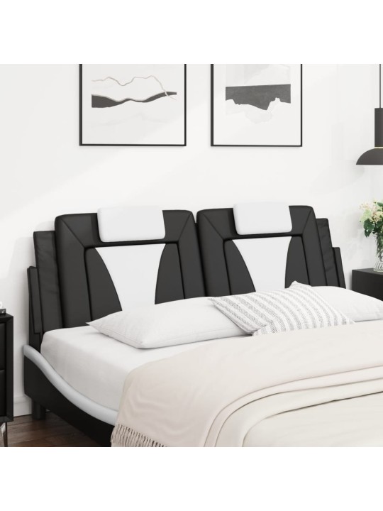 Polštář na čelo postele černý a bílý 160 cm umělá kůže