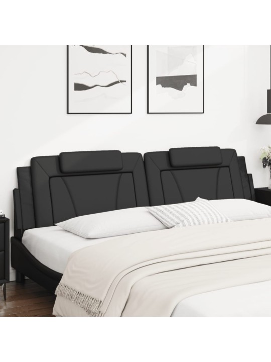 Polštář na čelo postele černý 200 cm umělá kůže