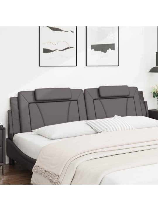 Polštář na čelo postele šedý 200 cm umělá kůže