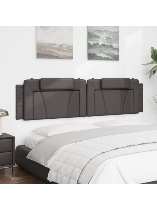 Polštář na čelo postele šedý 200 cm umělá kůže