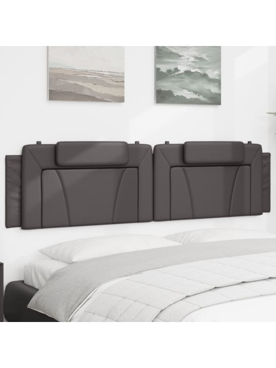 Polštář na čelo postele šedý 200 cm umělá kůže