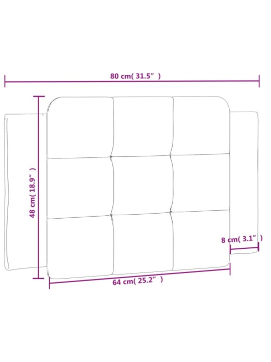 Polštář na čelo postele hnědý 80 cm umělá kůže