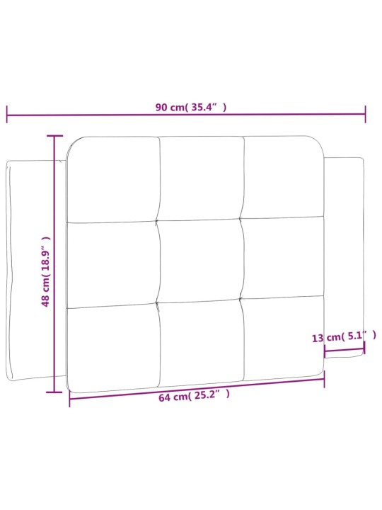 Polštář na čelo postele cappuccino 90 cm umělá kůže