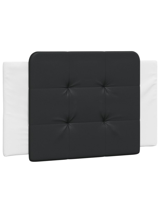 Polštář na čelo postele černý a bílý 90 cm umělá kůže