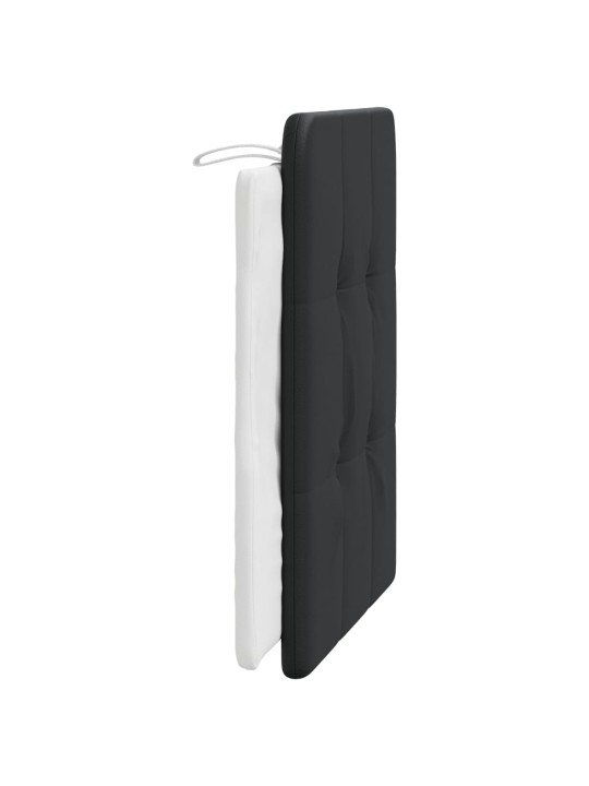 Polštář na čelo postele černý a bílý 90 cm umělá kůže