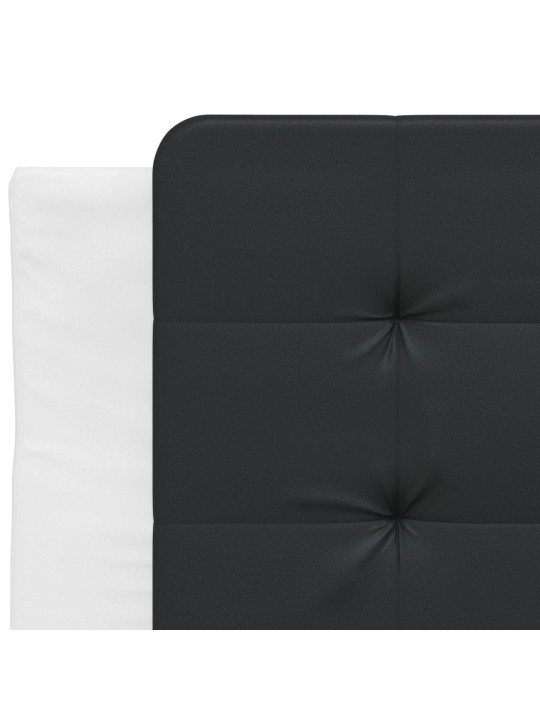Polštář na čelo postele černý a bílý 90 cm umělá kůže