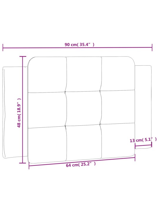 Polštář na čelo postele černý a bílý 90 cm umělá kůže